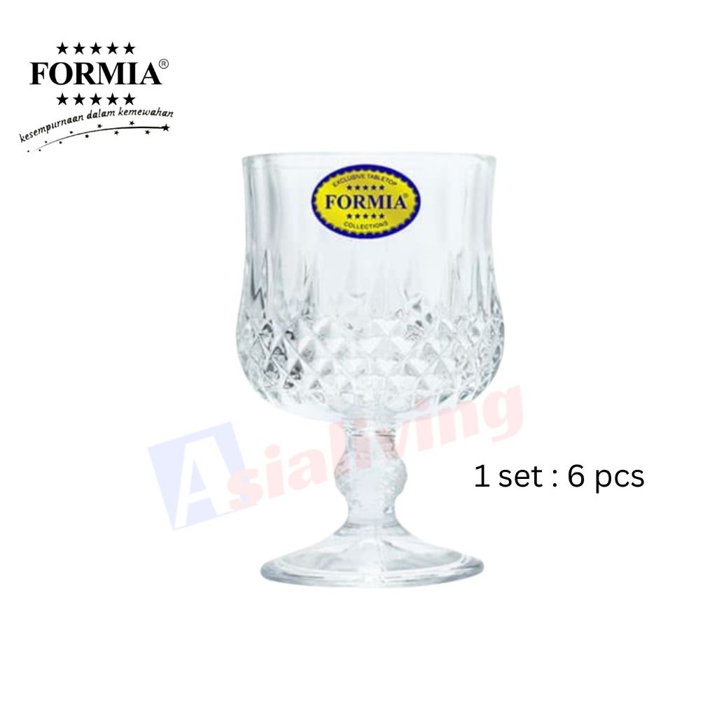 Asialiving Formia Gelas Berkaki Carnival Cognac 220 ml/set