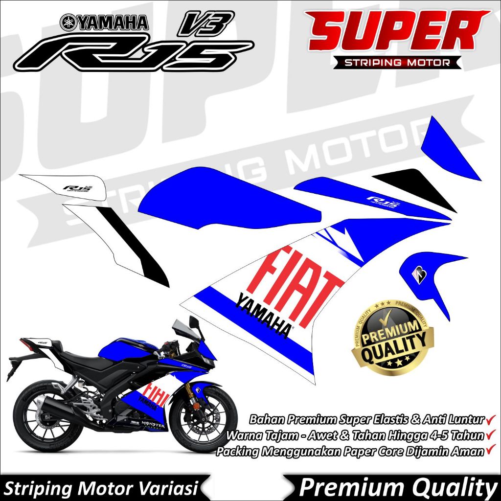 Stiker R15 V3 Anti Luntur keren Striping R15 V3 Striping Yamaha R15 V3 Fiat
