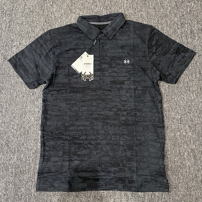 KAOS KERAH POLO TSHIRT HITAM SPYDERBILT LIKE ORIGINAL