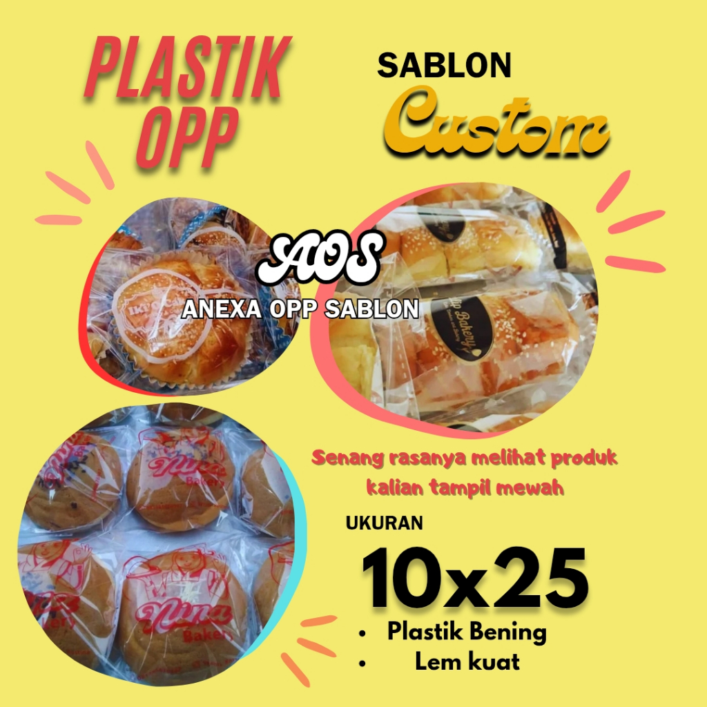

Plastik OPP LEM 10x25 Sablon 1 warna