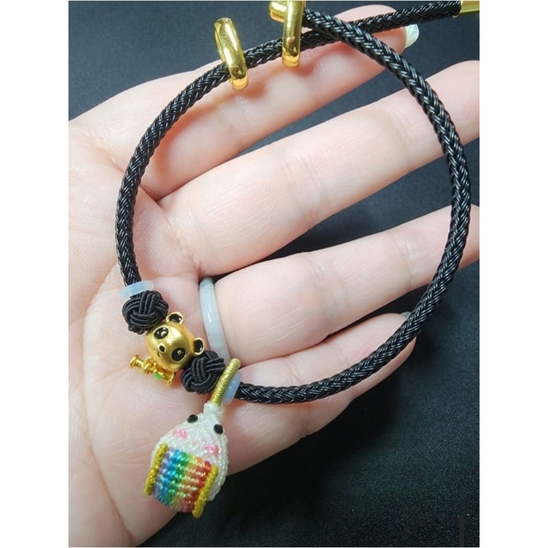Kode PANDA - PADUAN EMAS / Sandgold S999 Charm / Liontin Anti Karat untuk Gelang Crystal / Gelang Ta