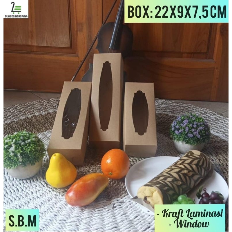 

Dus Kraft 22X9x7.5 cm( Window+Laminasi)Box Brownies/Rool Tart/Kotak Donat/Spikoe