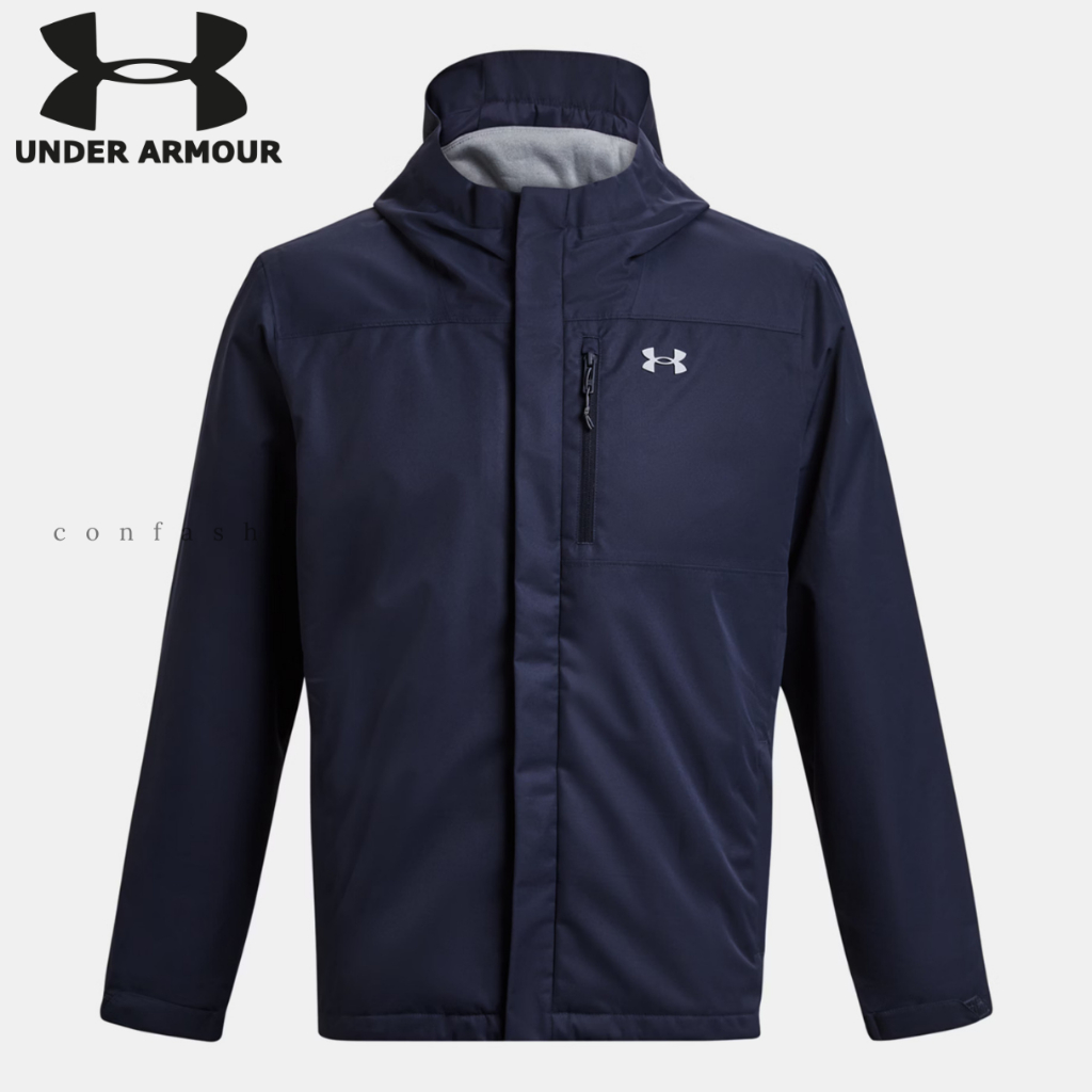 Jaket Outdoor Men's UA Porter 3-In-1 Jacket Waterproof Windproof Black Original Outdoor Running Hiki