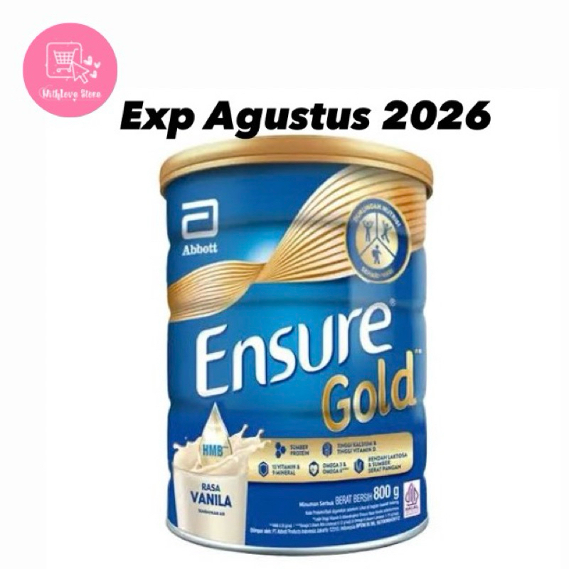 

ENSURE GOLD RASA VANILA 800GR - SUSU BUBUK - MILK - KEMASAN BARU - EXPIRED MASIH LAMA