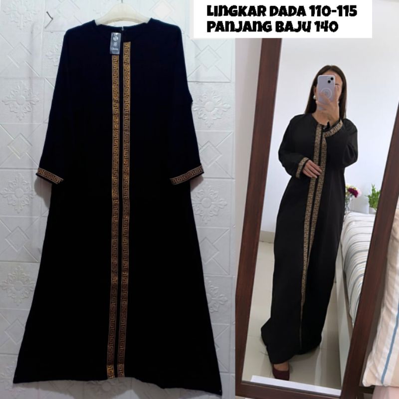 ABAYA MECCA // ABAYA HITAM SERIES // ABAYA RENDA PLAT