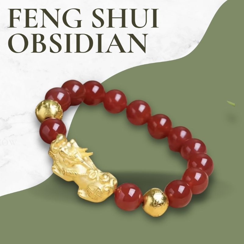 GELANG FENG SHUI OBSIDIAN GELANG KEBERUNTUNGAN UNISEK