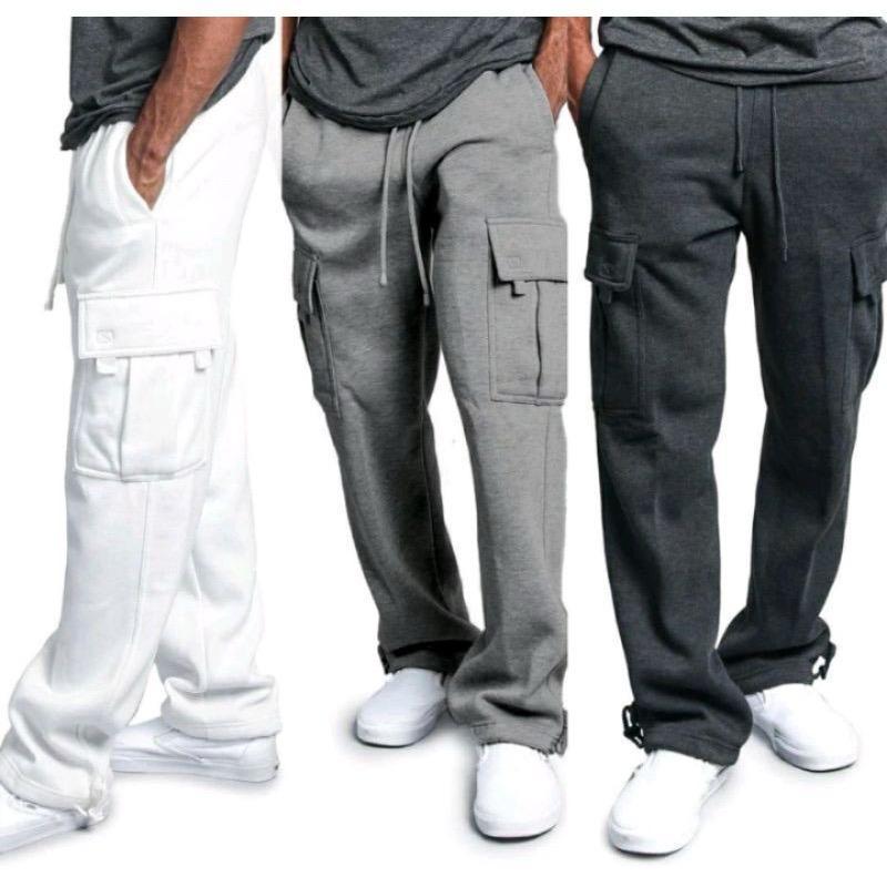 CUCI GUDANG Celana Cargo Panjang Pria Korea Style Basic Sport Celana Training Kargo Panjang Pria