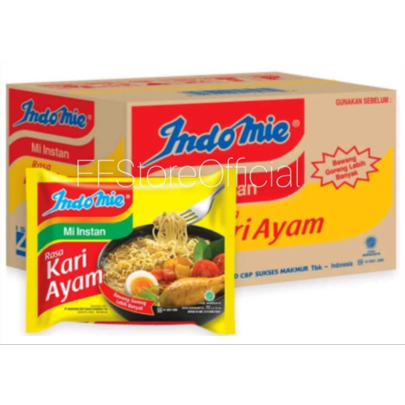 

INDOMIE Kuah Kari Ayam 1 Dus isi 40 Bks