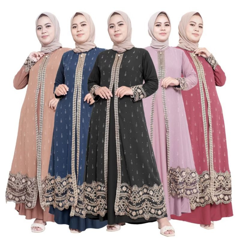 Comera Abaya Turkey Wanita Jumbo Hitam BordirMewah