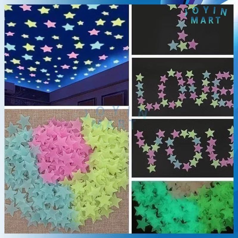 

Stiker bintang glow in the dark 100 pcs