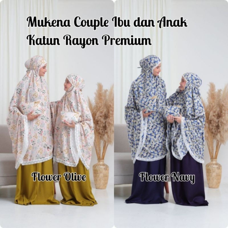 Mukena Couple Ibu Dan Anak Katun Rayon Premium by Moscha Hijab