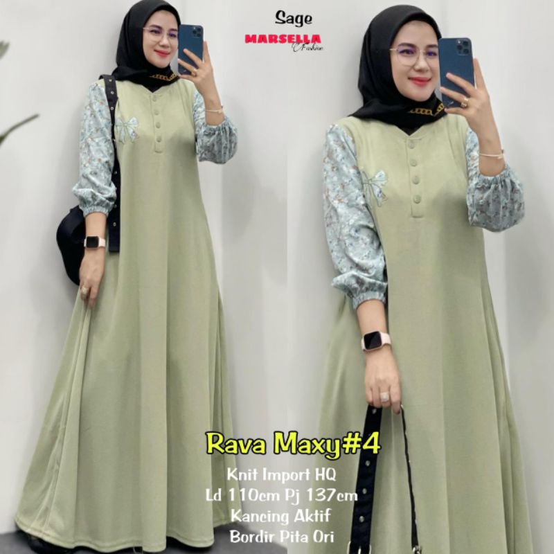 azila set hijab gamis lebaran/rava maxy