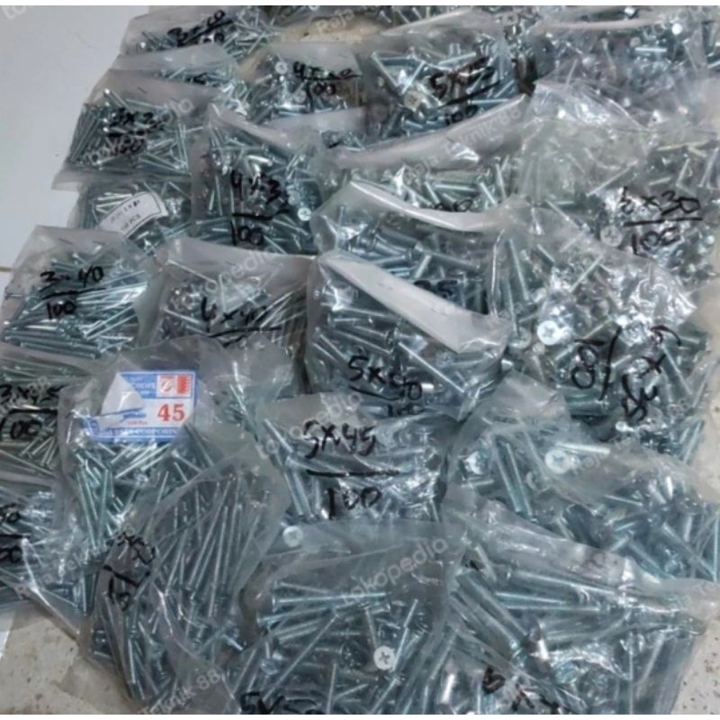 baut m3 kepala obeng jf / baut jf kepala obeng m3x10 m3x15 M3x20 m3x25 m3x30 m3x40 m3x45 m3x50 baut 