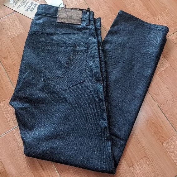 spyderbilt Evo denim 2.0 , slimfit -size 38 ( dark navy kearah hitam) - selvedge denim