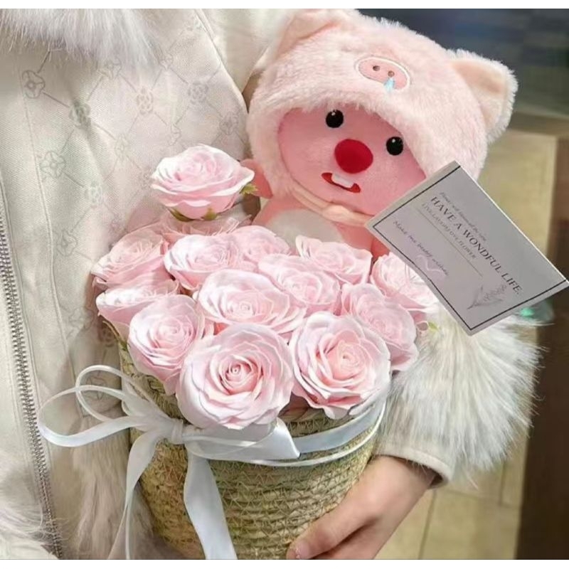 Buket Bunga Loopy + paper bag