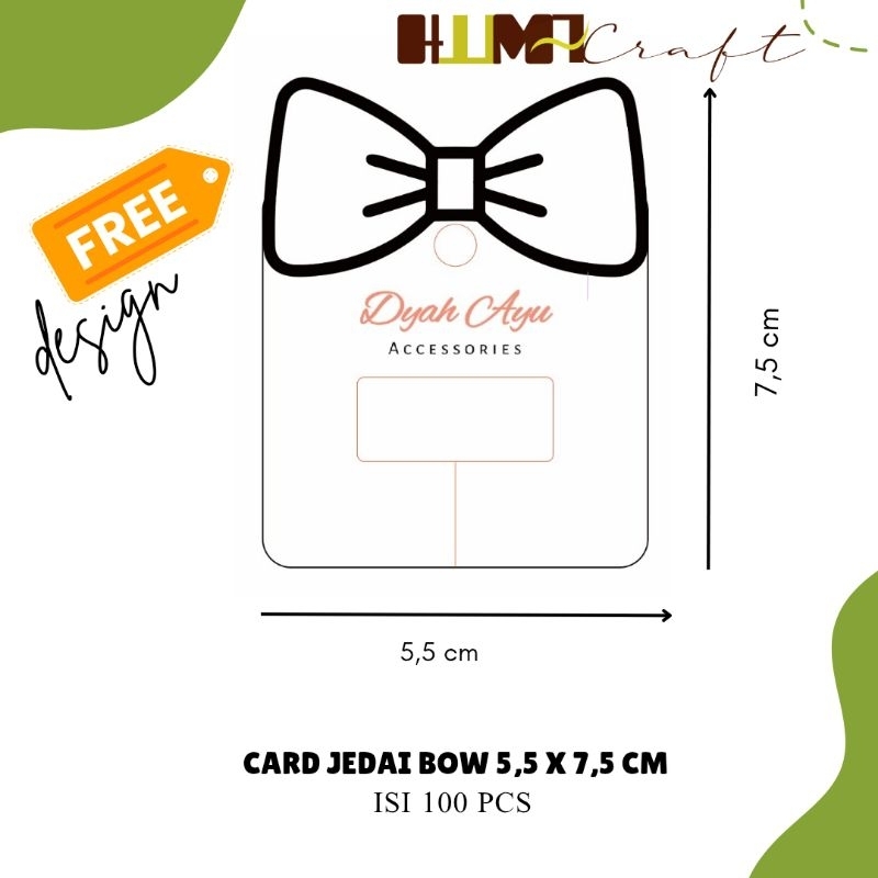 

Kar Jedai Bow 5,5 x 7,5 Free Design Isi 100 lembar