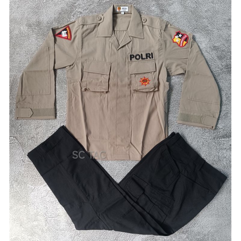 Seragam PDL Tactical Coklat Brimob Jatah 2024 Halus/Sragam Tactical Coklat Brimob Halus 2024