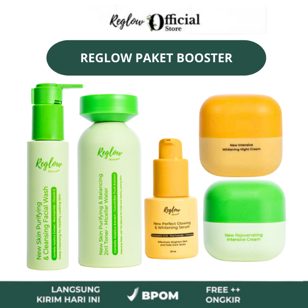 Reglow Night Cream Original Satuan / Paket Skincare Pemutih & Perawatan Wajah Glowing Menghilangkan 