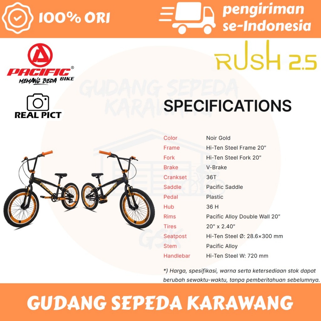 SEPEDA PACIFIC BMX 20" PACIFIC BMX RUSH 2.5