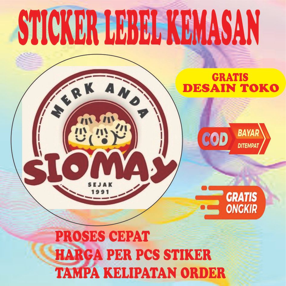 STIKER LOGO OLSHOP UKURAN 6 CENTIMETER  LABEL MAKANAN MINUMAN SUDAH CUTTING POTONG TINGGAL TEMPEL
