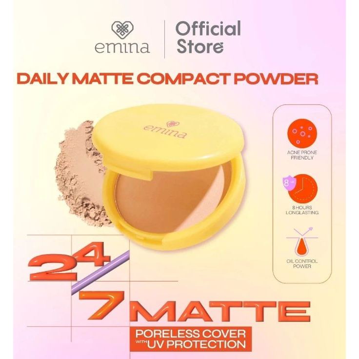 Emina Daily Matte Compact Powder / Emina Compact Powder / Emina Bedak Padat
