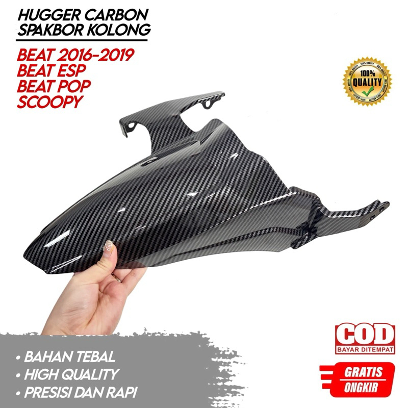 Hugger Carbon Beat 2016 2017 2018 2019 Spakbor Kolong carbon Beat 2016-2019 Scoopy Beat Pop Esp