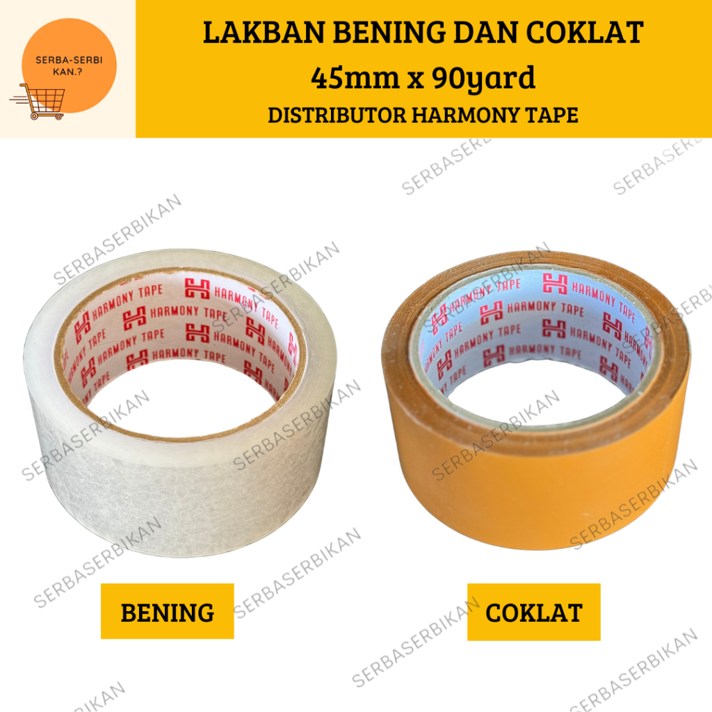 

LAKBAN BESAR BENING/COKLAT 45mm x 90yard HARMONY TAPE