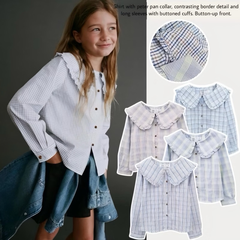 Kemeja anak perempuan ZR 6-14 Tahun