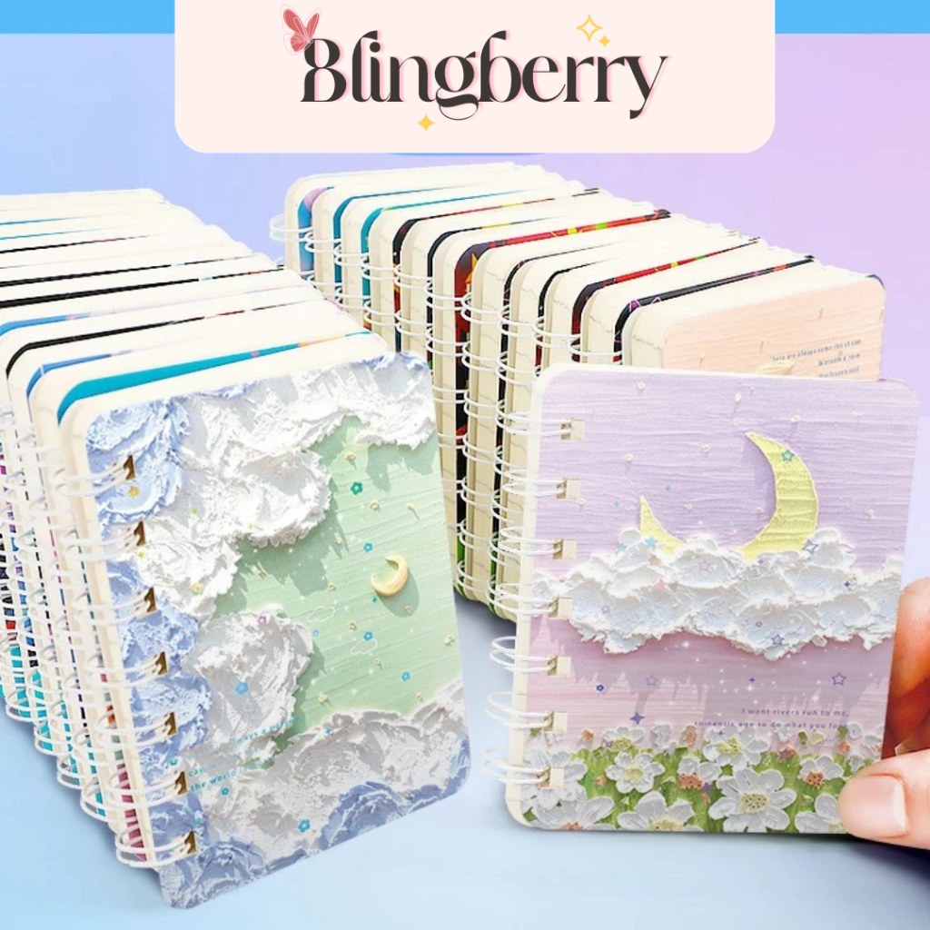 

Blingberry - Aimilo 50 Lembar Notebook A7 Scrapbook Mini Buku Kecil Catatan Notes Kecil