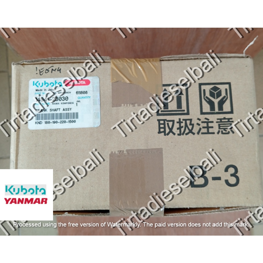 KUBOTA CRANKSHAFT KRUK AS KND 180-190-220-1500 14941-23030 ORIGINAL