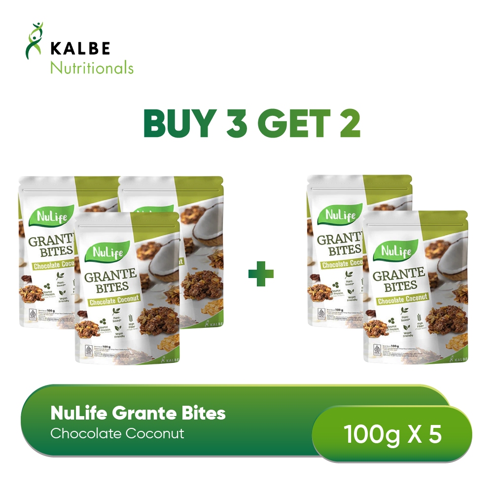 

Buy 3 get 2 NuLife Grante Bites Chocolate Coconut 100gr