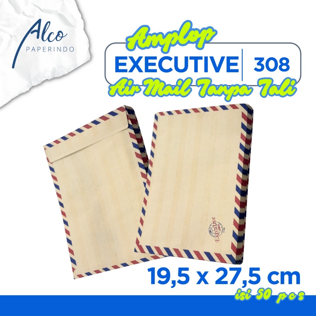 

Amplop AIRMAIL tanpa tali 308 isi 50