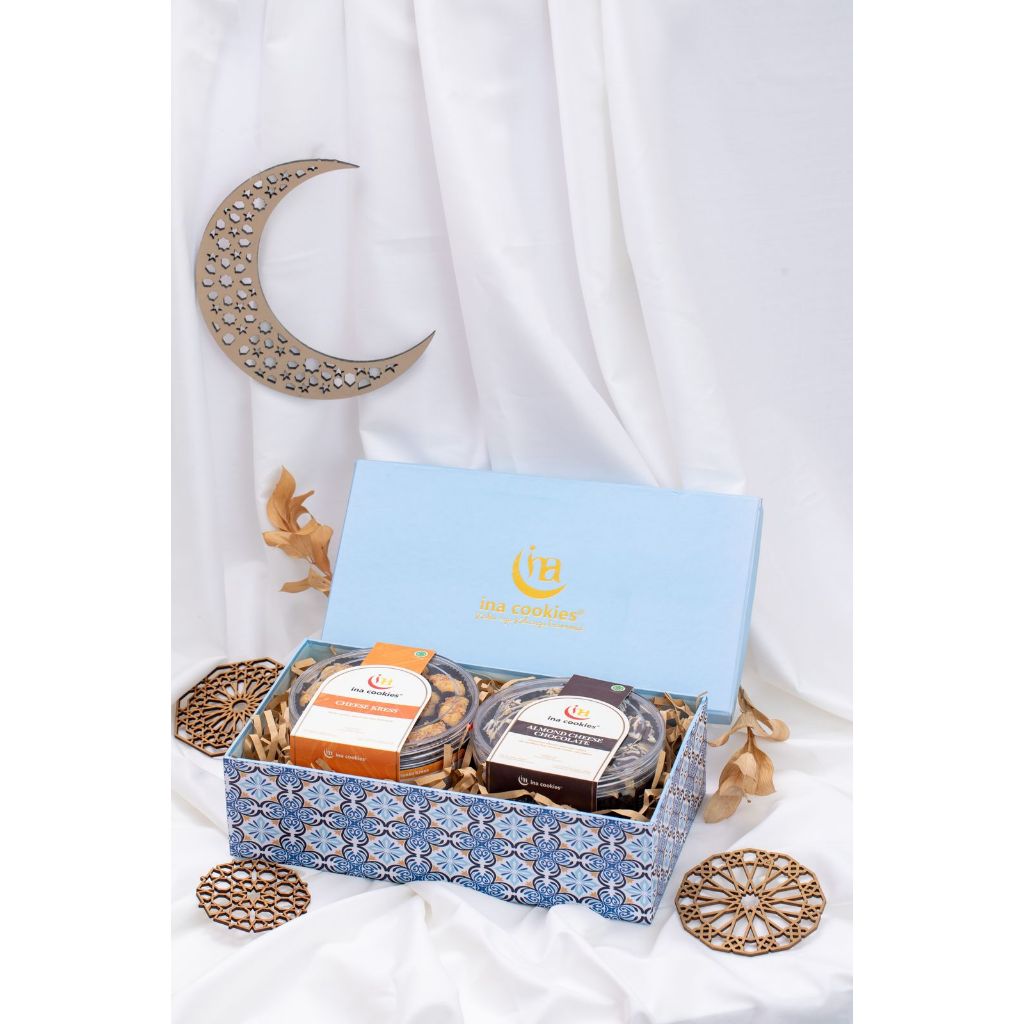 

Hampers Lebaran HARD BOX REGULER ISI 2 - Paket Parcel Idul Fitri 2025 Kue Kering Premium INA COOKIES