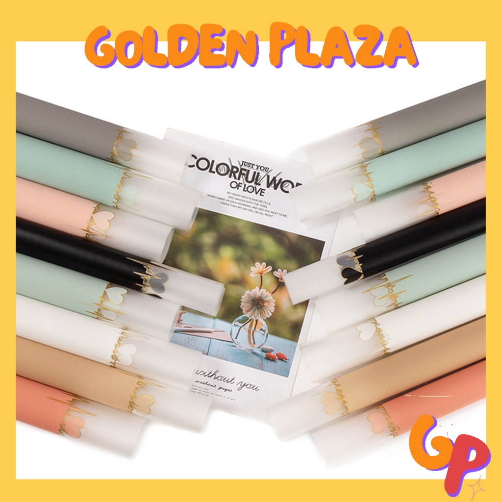 

20 LEMBAR Flower Wrapping Cellophane List Transparan Love Kertas Buket Bunga Paper KB6052