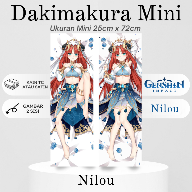 DAKIMAKURA MINI Genshin Impact NILOU Bantal Anime Waifu Mini