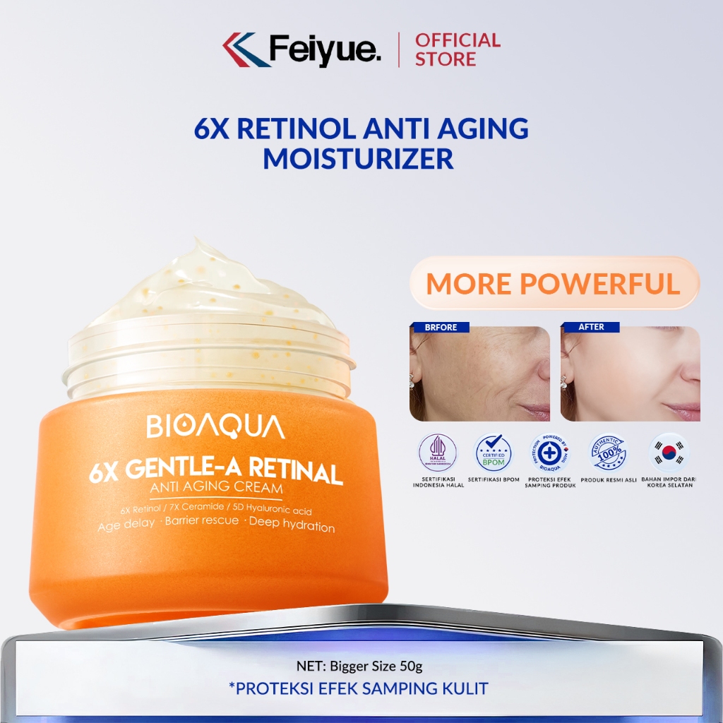 BPOM feiyue BIOAQUA 6X Gentle-A retinol Anti Aging Cream perawatan wajah Retinol Cream Moisturizer R