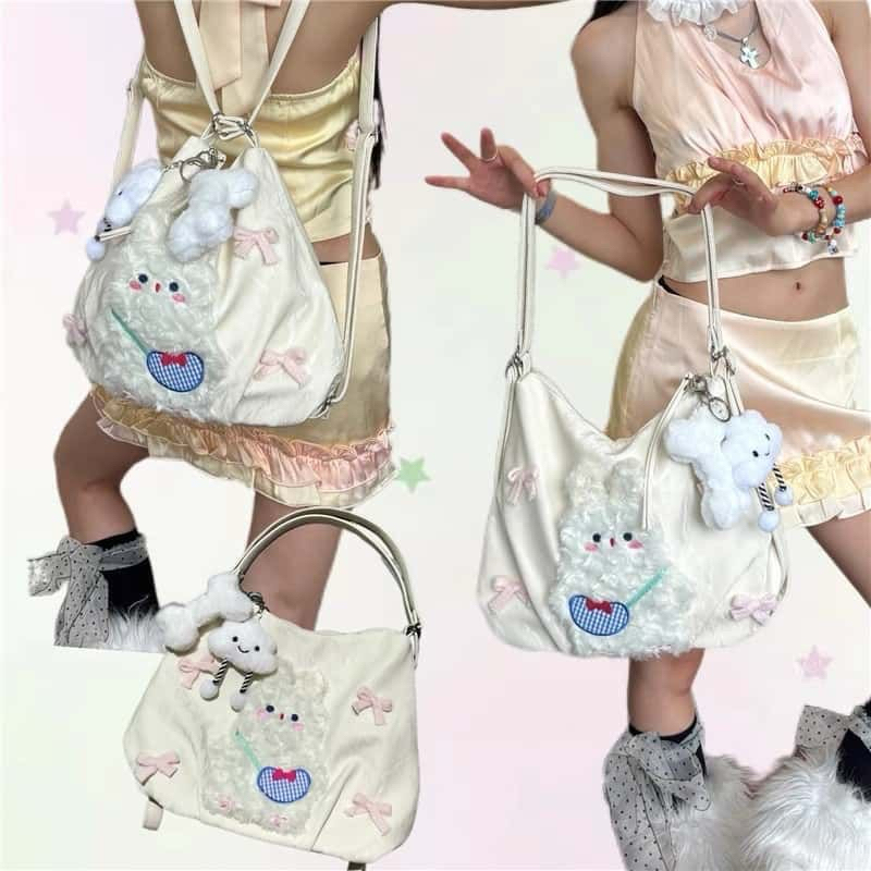 [PREORDER] Tas Ransel Bunny Y2K – Tas Sekolah & Tote Bag Multifungsi