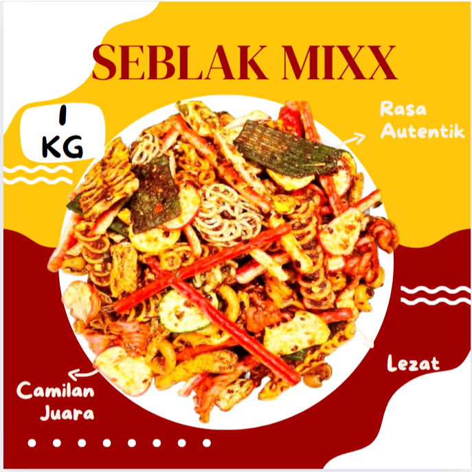 

KERUPUK SEBLAK MIX BUMBU ORIGINAL PEDAS DAN XTRA PEDAS DAUN JERUK KEMASAN 1KG