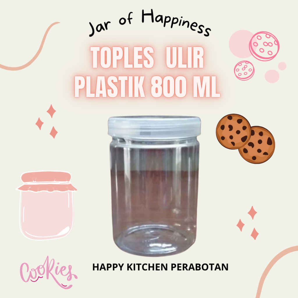 TOPLES ULIR 800 ML JAR PLASTIK KUE KERING