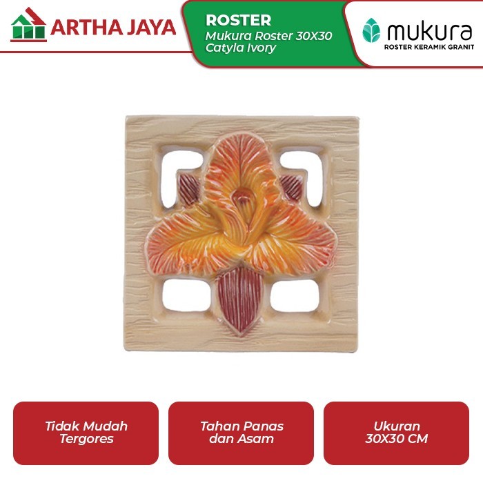 MUKURA KERAMIK VENTILASI ROSTER 30X30 CATYLA IVORY