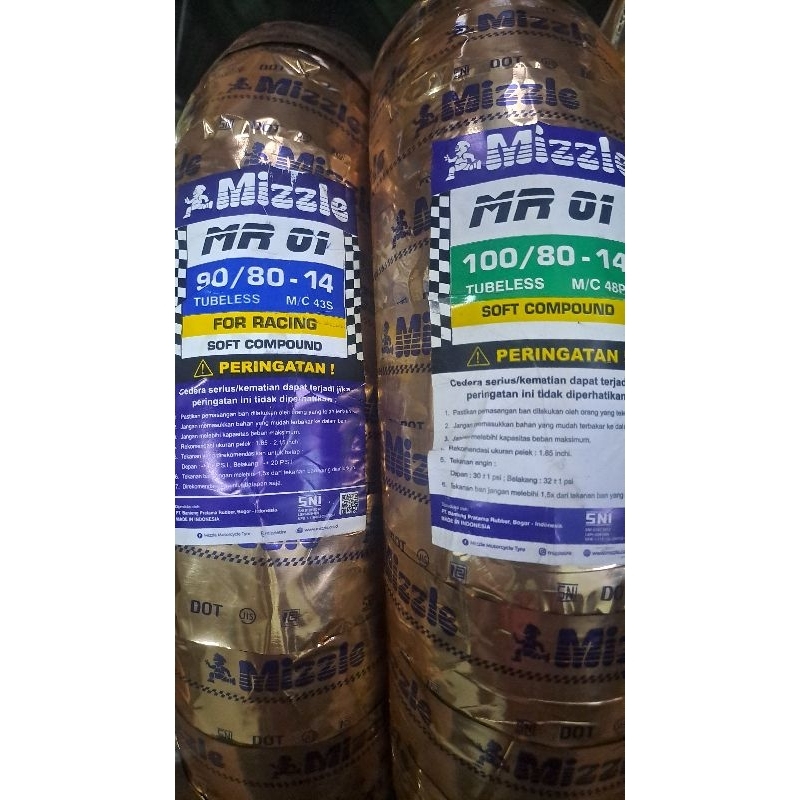 Ban Tubeless Mizzle Ring 14 MR01 90/80-14 100/80-14 Mizzle MR01 Soft Compound