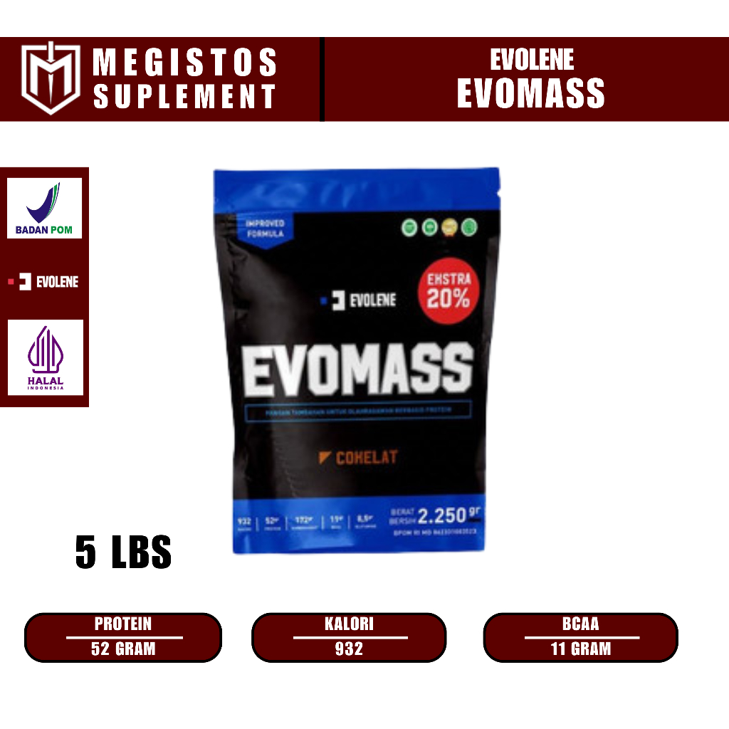 Evomass gainer 5lbs evolene mass gainer Cokelat