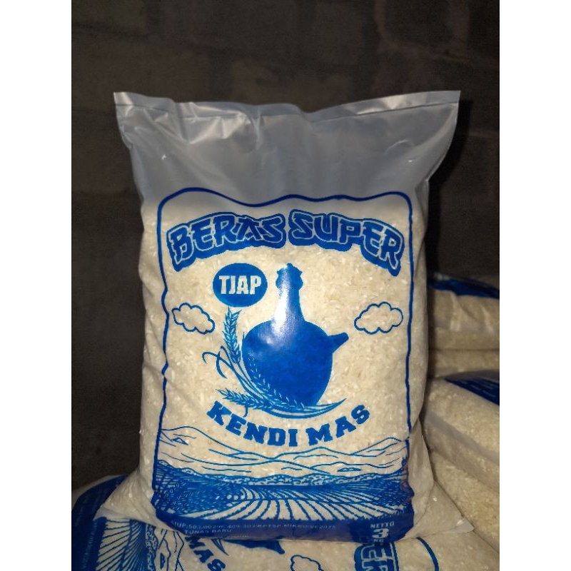 

Beras Zakat Kemasan 3 KG Beras Super Cap Kendi Mas