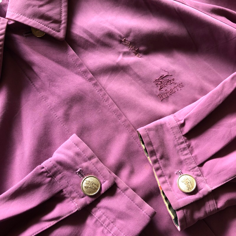 Harrington Jacket BURBERRYS Second Size L,Ada Bantalan Bahu,Harrington ungu second harrington second