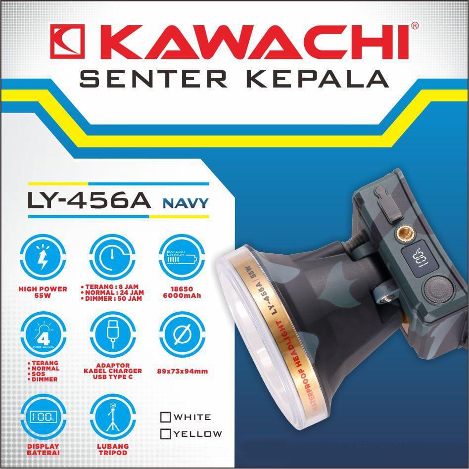 KAWACHI | SENTER KEPALA LY-456A Navy | Senter Kepala | Lampu Outdoor | Lampu Emergency | Lampu Darur