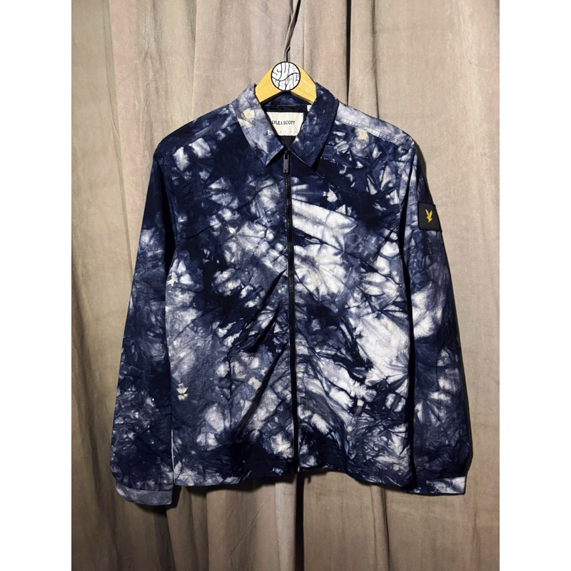 Overshirt Lyle and Scott Mineral Tie Dye JET BLACK Original Resmi