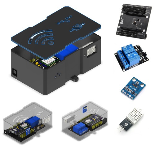 Case BASE PLATE BOARD NODEMCU ESP8266 RELAY 5V 2 CHANEL DHT22 BH1750