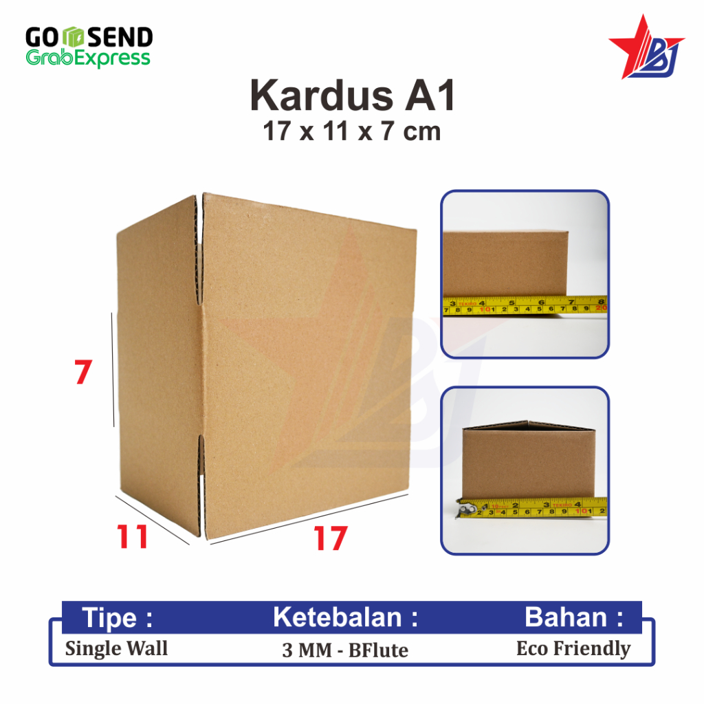 

Kardus Kotak Dus Packing Kecil Mini Gift Box Polos Uk. 17x11x7 cm BFlute Tebal 3 mm