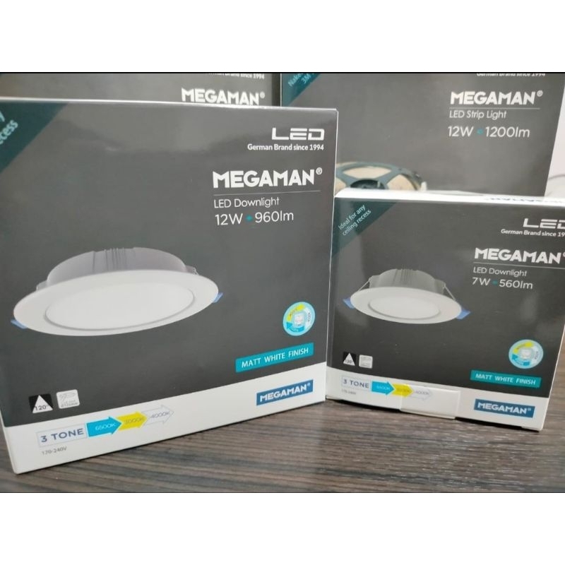 MEGAMAN MQTL1119-Y DSC IB/INBOW/TANAM DOWNLIGHT BULAT TRICOLOUR/3 WARNA 7WATT/9WATT/12WATT SNI 6500K