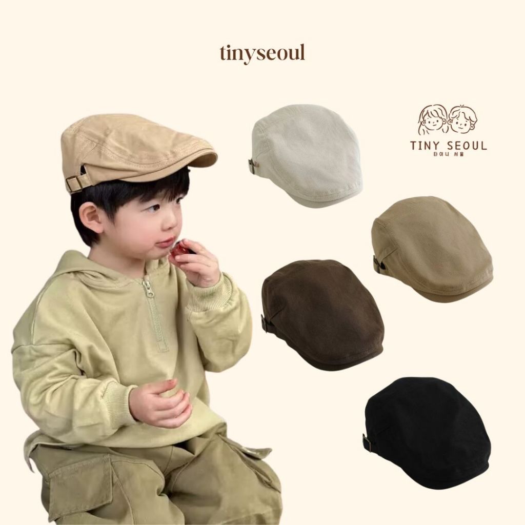 TINY SEOUL TOPI ANAK PREMIUM ALA OLD MONEY - KAI OLD MONEY HAT - Topi Baret Anak Topi Pelukis Topi S